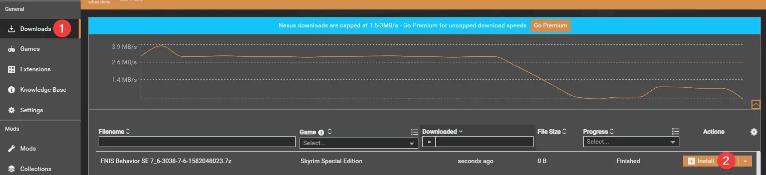 Click Downloads then Install