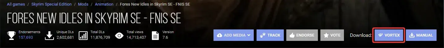 Click the Vortex download button